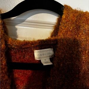 Caslon Women's Warm Orange Cardigan